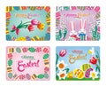 Set of colored vector cards Happy Easter Royalty Free Stock Photo