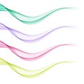 Set of colored waves Vector wave color set Royalty Free Stock Photo