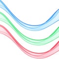 Set of colored waves. Blue, red, green lines. Abstract vector layout. eps 10 Royalty Free Stock Photo