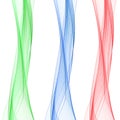 Set of colored waves. Green, blue and red lines. Abstract vector layout. eps 10 Royalty Free Stock Photo