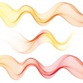 Set of colored waves. orange-red wave. abstract vector pattern. eps 10 Royalty Free Stock Photo