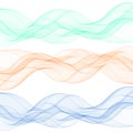 Set of colored waves. vector abstract background. Blue, green, red wavy lines. eps 10 Royalty Free Stock Photo