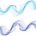 Set of colored waves. vector abstract background. Blue wavy lines.eps 10