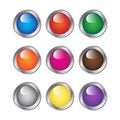 A set of colored web buttons