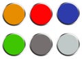 Set of colored web buttons on white background. flat style. set of round button for your web site design, logo, app, UI. colorful Royalty Free Stock Photo