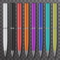 Set of colored white and black pens set vector design illustration Royalty Free Stock Photo