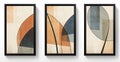 Set of colorful abstract art, creative minimalism, hand drawn pastel style