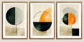 Set of colorful abstract art, creative minimalism, hand drawn pastel style