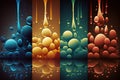 Set of colorful abstract backgrounds with water drops. Vector Illustration. Royalty Free Stock Photo