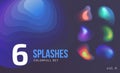 Set of colorful abstract blend shapes. Vector