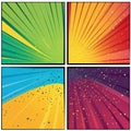 Set of colorful abstract comic backgrounds with bright sunburst design Royalty Free Stock Photo
