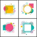 Set Colorful Abstract Frames on Illustration