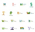 Set of colorful abstract letter corporate logos