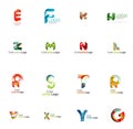 Set of colorful abstract letter corporate logos