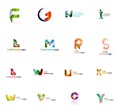 Set of colorful abstract letter corporate logos Royalty Free Stock Photo