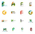 Set of colorful abstract letter corporate logos