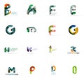 Set of colorful abstract letter corporate logos