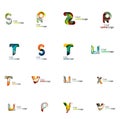 Set of colorful abstract letter corporate logos