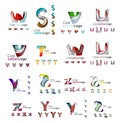 Set of colorful abstract letter corporate logos