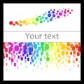Set of colorful abstract patterns of colored dots moving down, the circles with place for your text and colorful circles vector ba