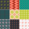Set of colorful abstract quilted patterns.