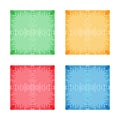 Set of colorful abstract square banners. Flat style. Template for design and paste text. Graphic banners design