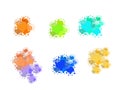 Set of Colorful abstract watercolor texture stains with splashes and spatters. Royalty Free Stock Photo