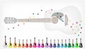 A Set of Colorful Acoustic Guitars Background Royalty Free Stock Photo