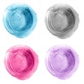 Set of colorful acrylic pastel circles isolated on white. Royalty Free Stock Photo