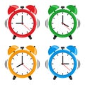 Set of colorful alarm clock. Vector