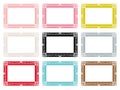 Set of colorful antique frames.