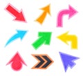 Set of Colorful Arrows or Cursors Royalty Free Stock Photo