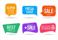 Collection of colorful badges and labels modern super sale style