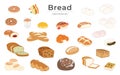 Set of Colorful Bakery Pastry Bread Bao Icons