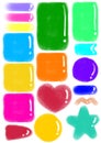 Set of colorful balloon crayon sticky note. Royalty Free Stock Photo