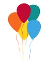 Set of colorful balloons. Happy Birthday. Colorful birthday bouquet balloons, flying for party and celebrations with message space Royalty Free Stock Photo
