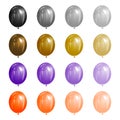 set of colorful balloons isolated. realistic vector illustration for party halloween Royalty Free Stock Photo