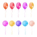 Set of colorful balloons isolated on white background. Vector Illustration Royalty Free Stock Photo