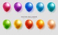 Set of colorful balloons. Vector