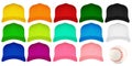 Set of colorful baseball caps Royalty Free Stock Photo