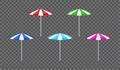 Set of a colorful beach umbrella vector Royalty Free Stock Photo