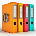 Colorful office binders for organization and document management needs Royalty Free Stock Photo