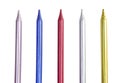 Set of colorful birthday candles isolated on white with clipping path.