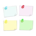 Set of colorful blank notes.