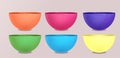 Set of colorful bowls and cups. Royalty Free Stock Photo