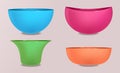 Set of colorful bowls and cups. Royalty Free Stock Photo