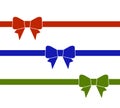 Set of colorful bows with horizontal ribbon Royalty Free Stock Photo