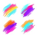 Set of colorful brush strokes. Modern design element. Vector illustration