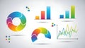 Colorful Business Charts and Graphs Data Visualization Elements Royalty Free Stock Photo