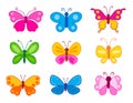 Set of colorful butterflies